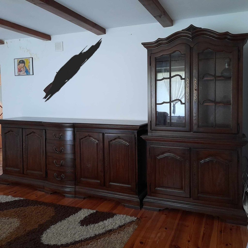 Komoda drewniana i witryna stan bdb