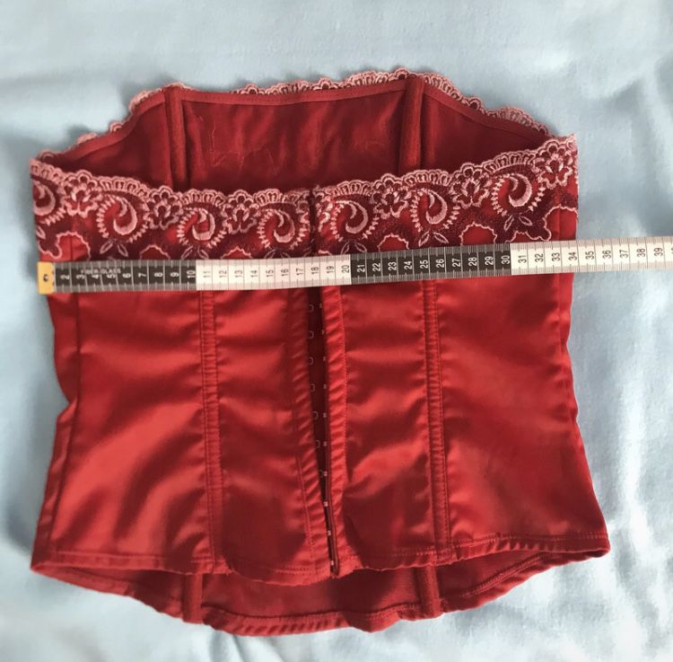 Gorset satynowy czerwony cosplay burleska księżniczka princess H&M