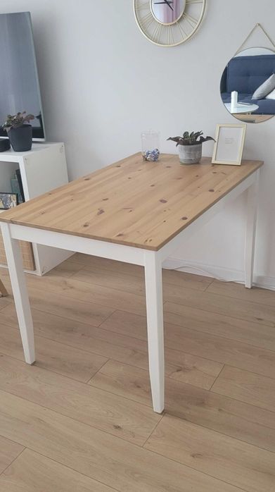 Okazja! Stół drewniany, sosna, Ikea Lerhamn, prostokątny