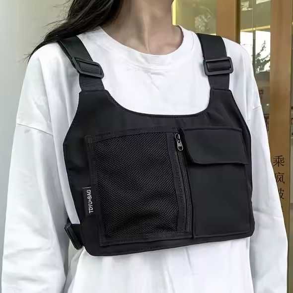 Bolsa tática de peito unissexo para motociclistas