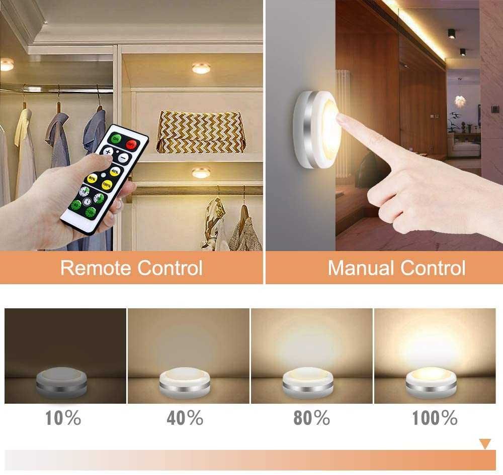6x lampka bezprzewodowa led na baterie pilot