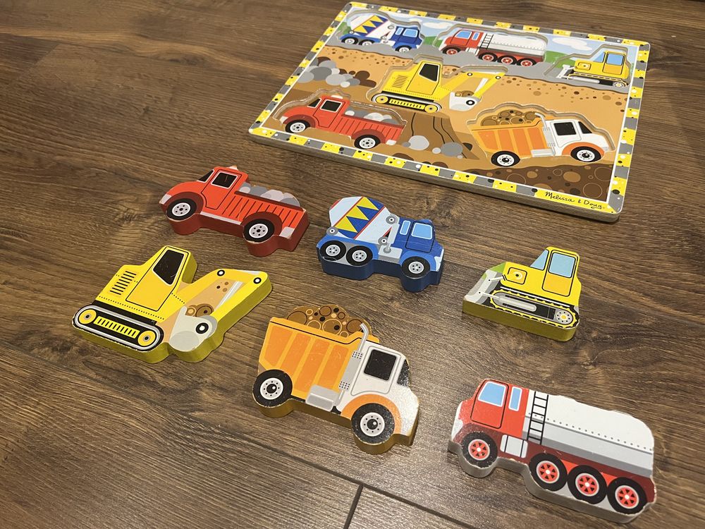 Grube Puzzle drewniane Pojazdy budowlane Melissa & Doug