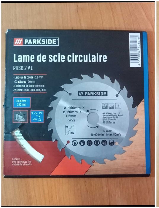 Диск для циркулярної пилки Parkside/150мм. Німеччина