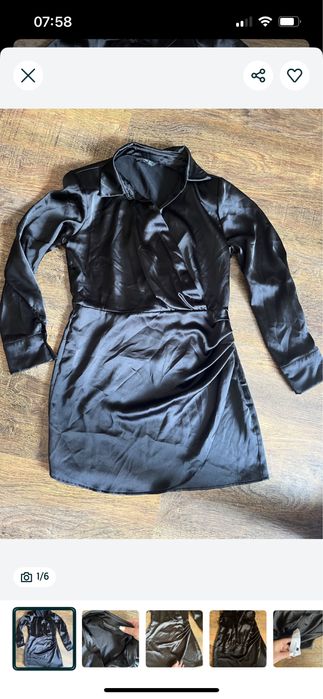 Чорне атласне плаття Страдіварус Л