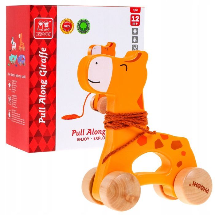 Drewniany Jeździk Żyrafa: Zabawka Rozwojowa dla Maluchów