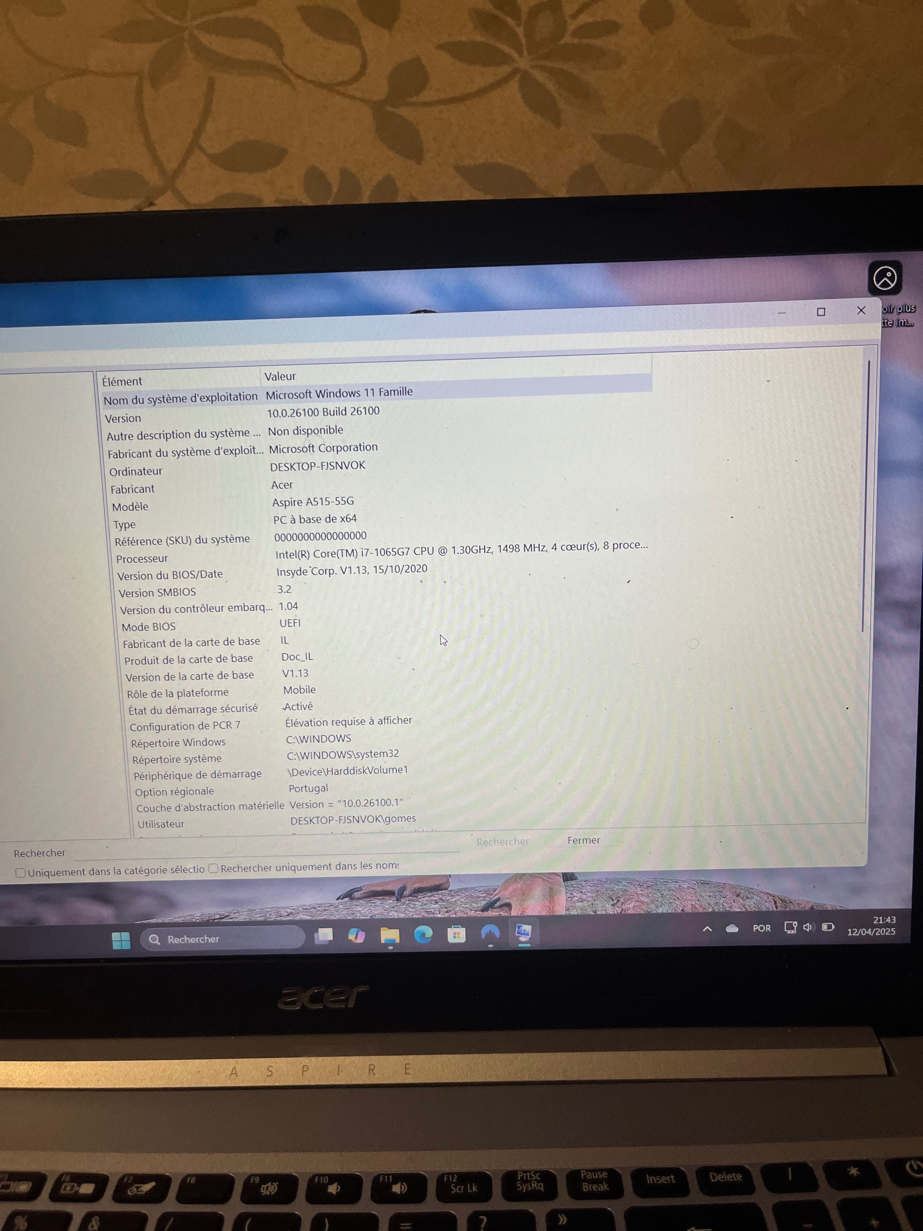 Portatif Acer Aspire 5