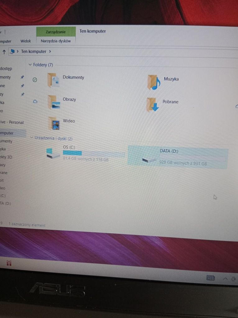 Laptop ASUS metalowa obudowa, dwa dyki