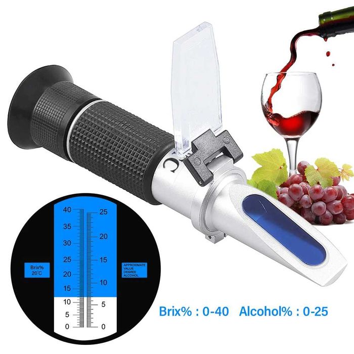 Рефрактометр сахар 040 алкоголь 025 двухкомпонентный RZ121 цукор спирт