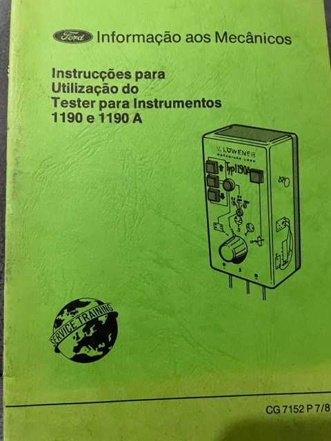 Manual Ford Utilização Tester 1190 e 1190A para mecânicos