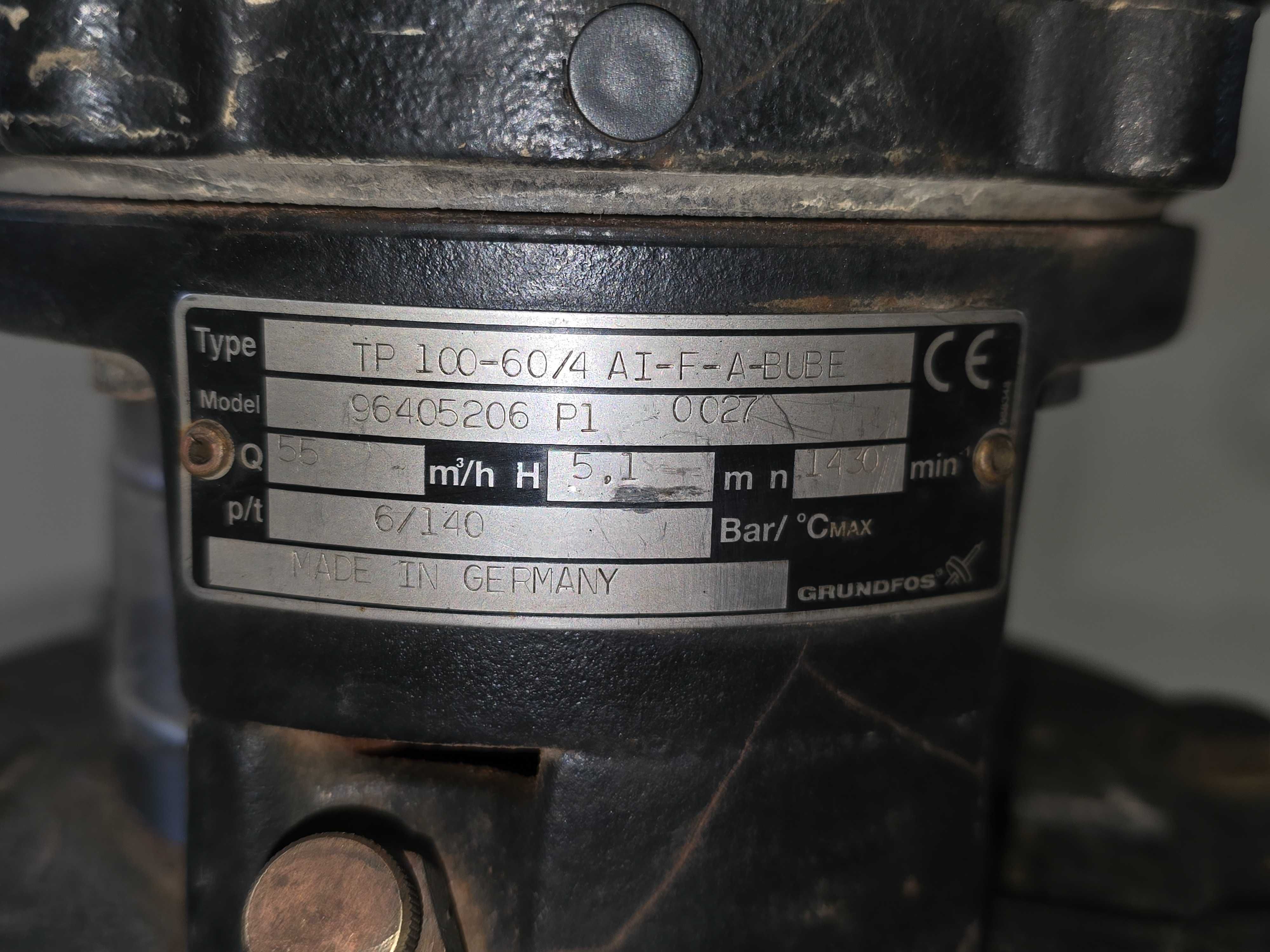 Pompa Grundfos TP 100-60/4 55m3/h H 5.1m tmax. 140'C pmax 6 bar
