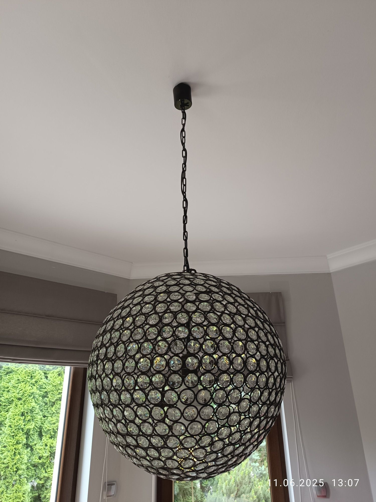Lampa wisząca Belldeco kula krysztal