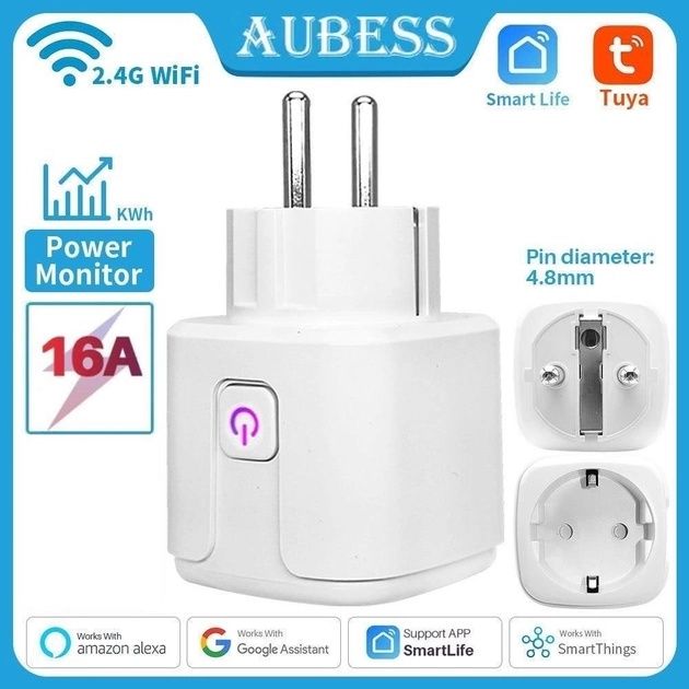 Розумна wifi розетка Aubess Smart Socket EU 16A/20A