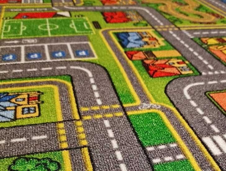 Dywan ulice pokój dla dzieci drogi miasto do przedszkola 100x150