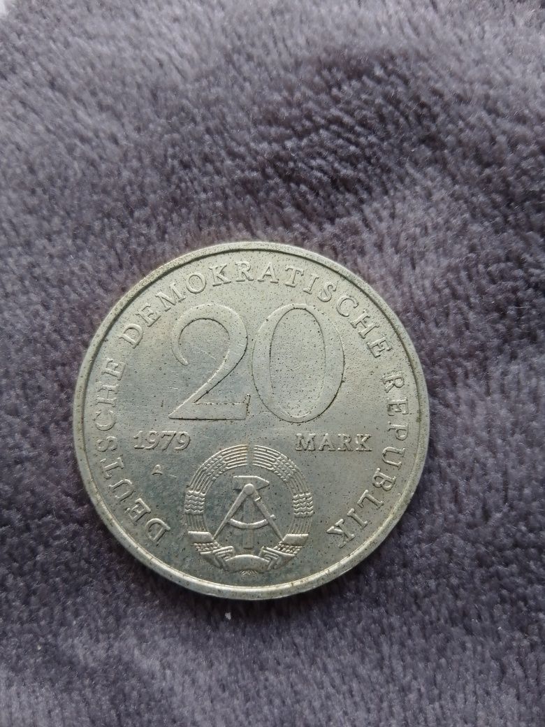Монета юбилейная 20 марок 1979 год Германия