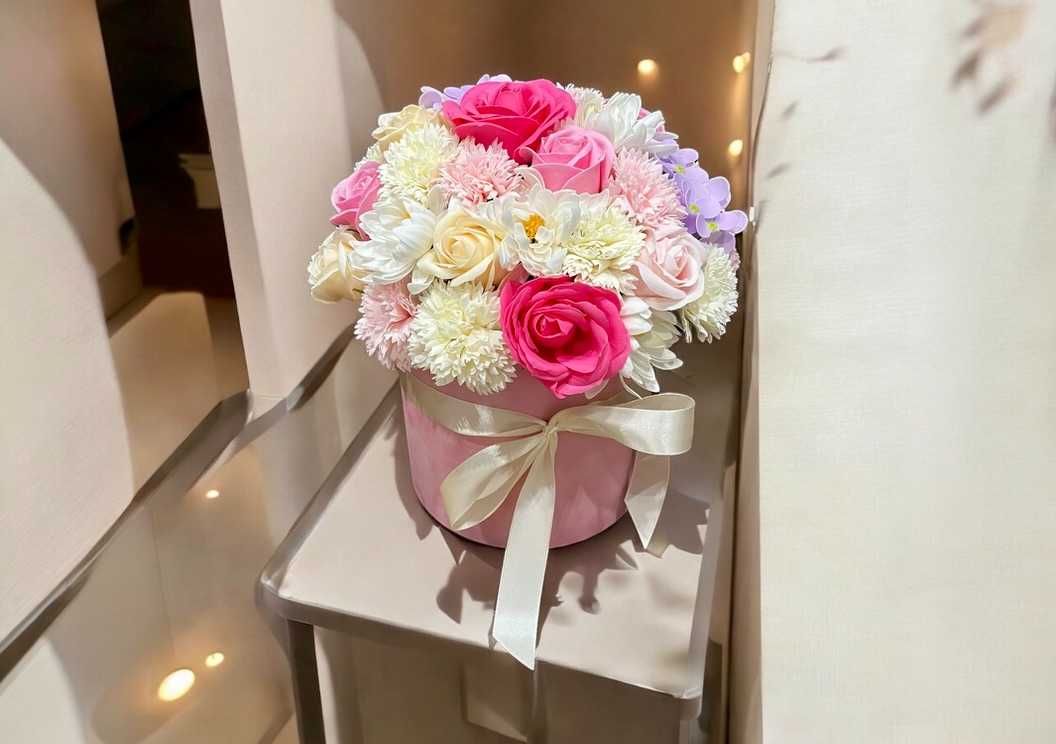 PIĘKNY Duży FLOWERBOX Kwiatów Mydlanych * POMYSŁ na Prezent