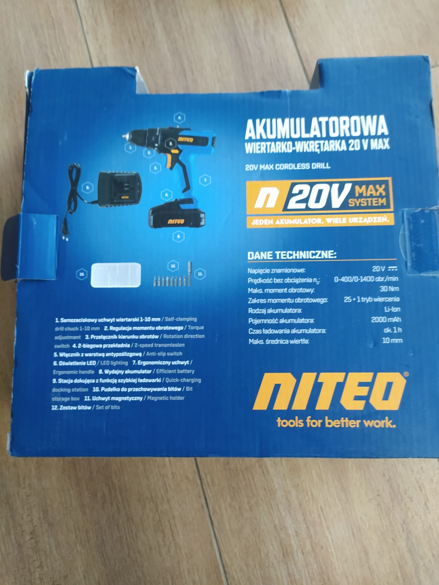 Akumulatorowa wiertarko wkrętarka 20V  Nitro nowa