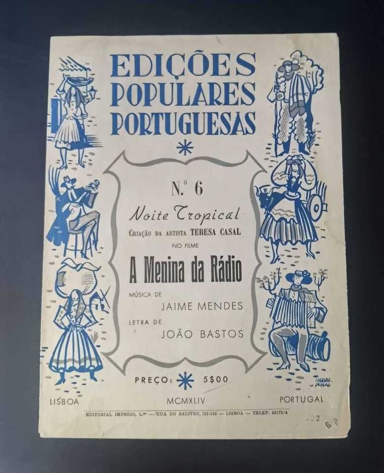 Pauta de música antiga dos anos 40 - A menina da Rádio