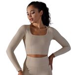 Лонгслів спортивний Alo Yoga Tight Fit Sports Long Sleeve Beige