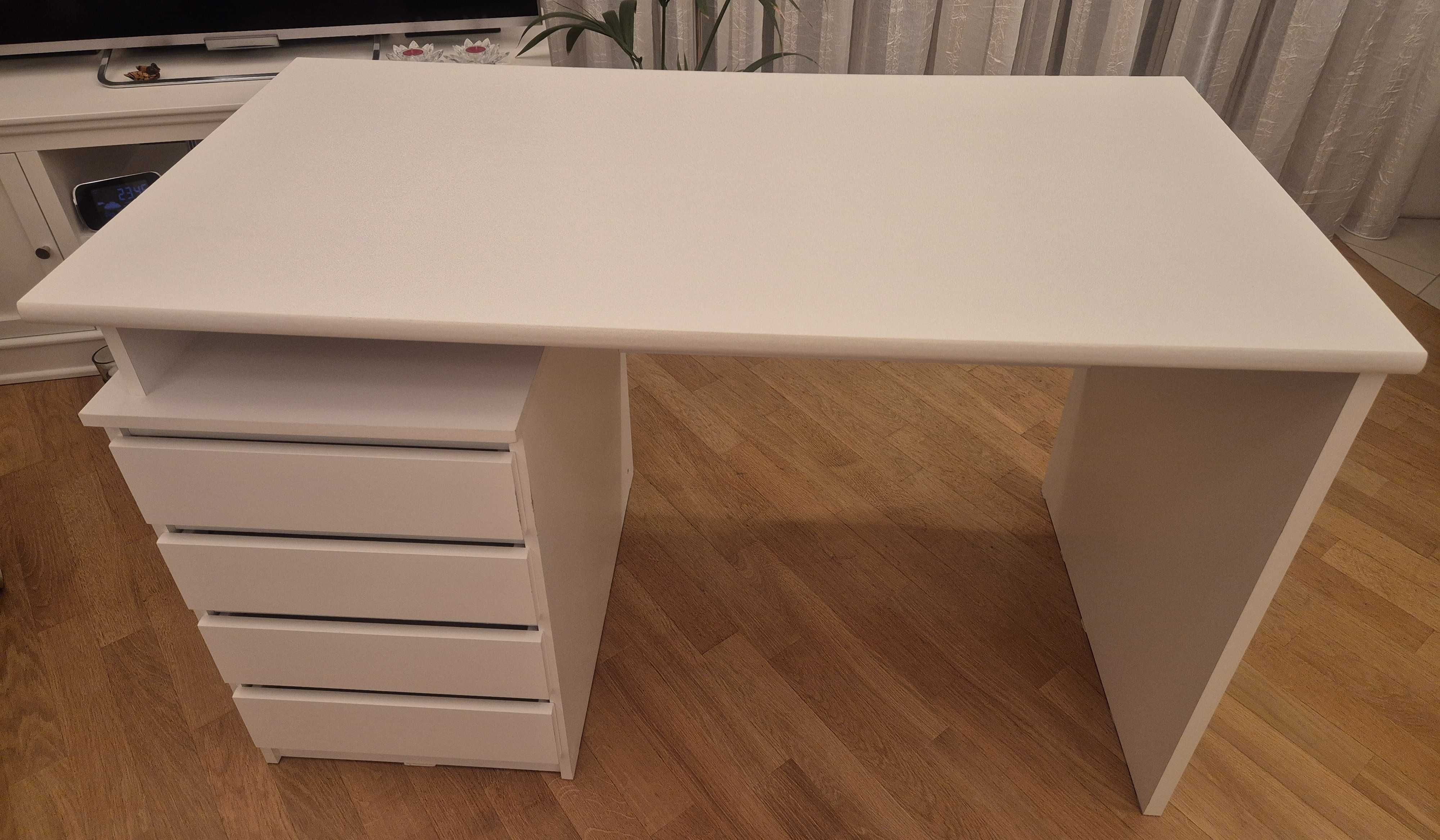 Biurko 118 x 60 x 75 białe + krzesło biurkowe