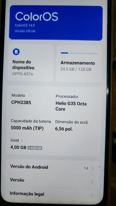 Telemóvel OPPO a57s