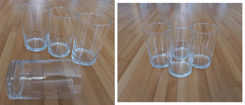 Zestaw korkowe osłonki/uchwyty ze szklankami całość za 16zł