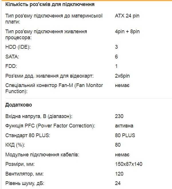 Блок живлення CHIEFTEC CTG-600-80P (600W)