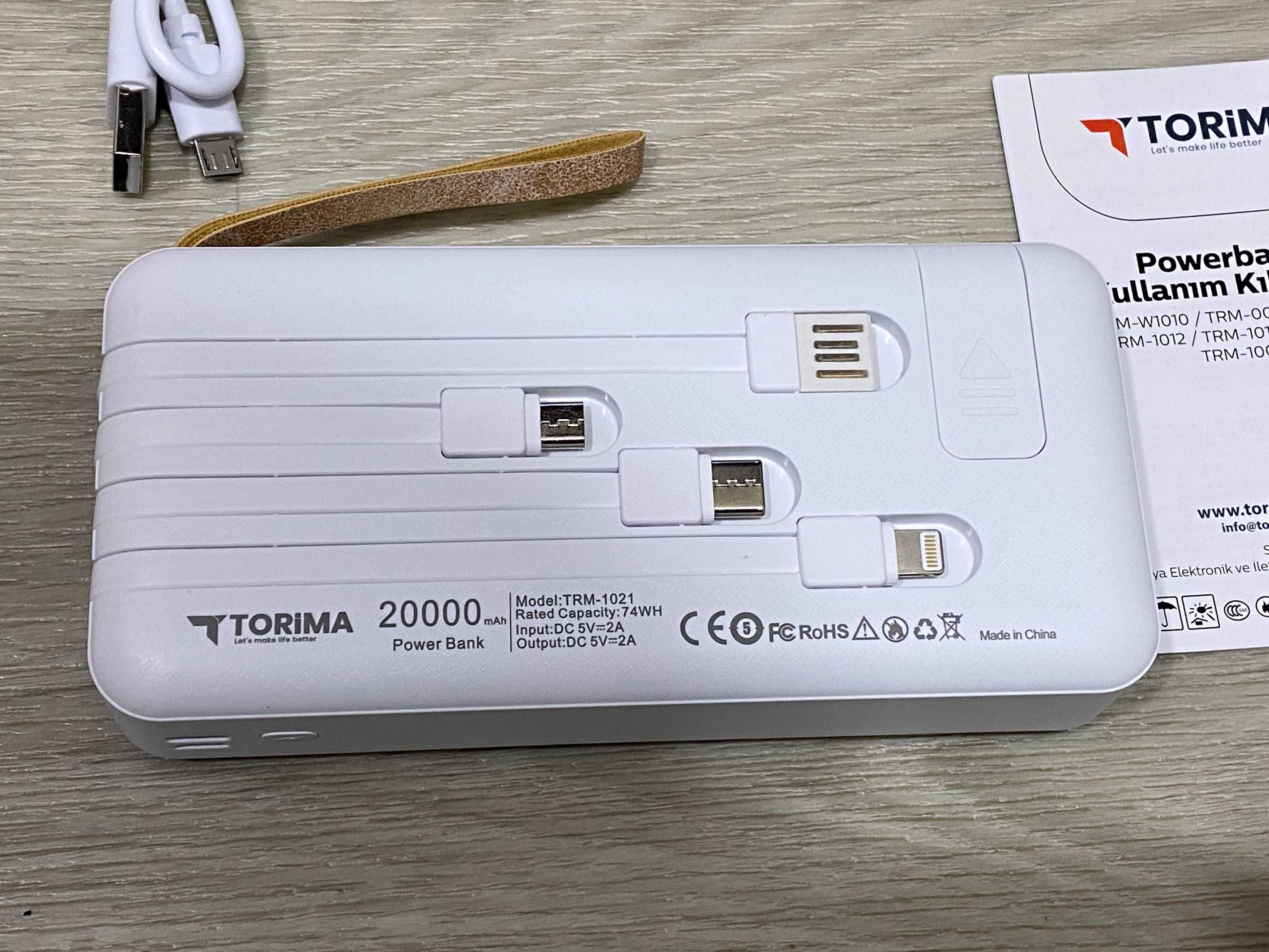 Внешний аккумулятор Павербанк,Powerbank Torima TRM-1021 20000mAh