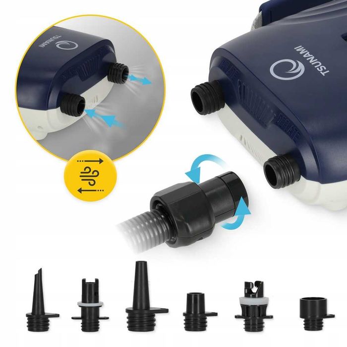 Pompka Elektryczna Samochodowa do Deski SUP 20 PSI z Końcówkami