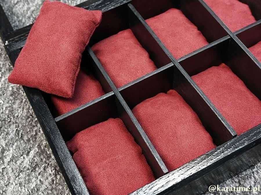 SKRZYNECZKA KASETKA PUDEŁKO na 12 zegarków drewniana robiona ręcznie