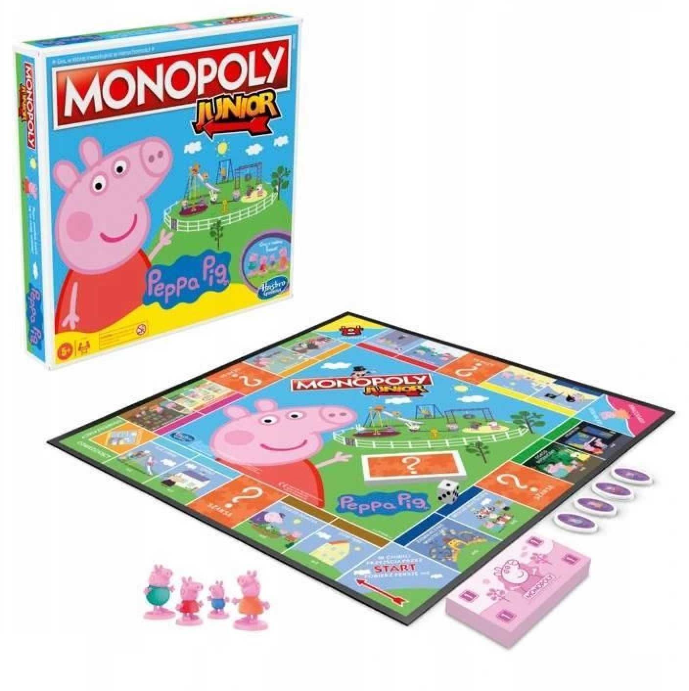 MONOPOLY ŚWINKA PEPPA Peppa Pig POLSKA Wersja 4 figurki Junior