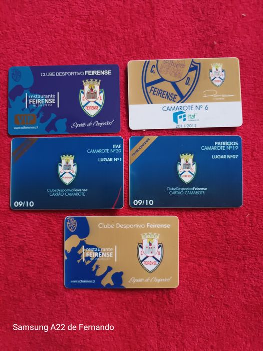 Cartões de sócio clube futebol