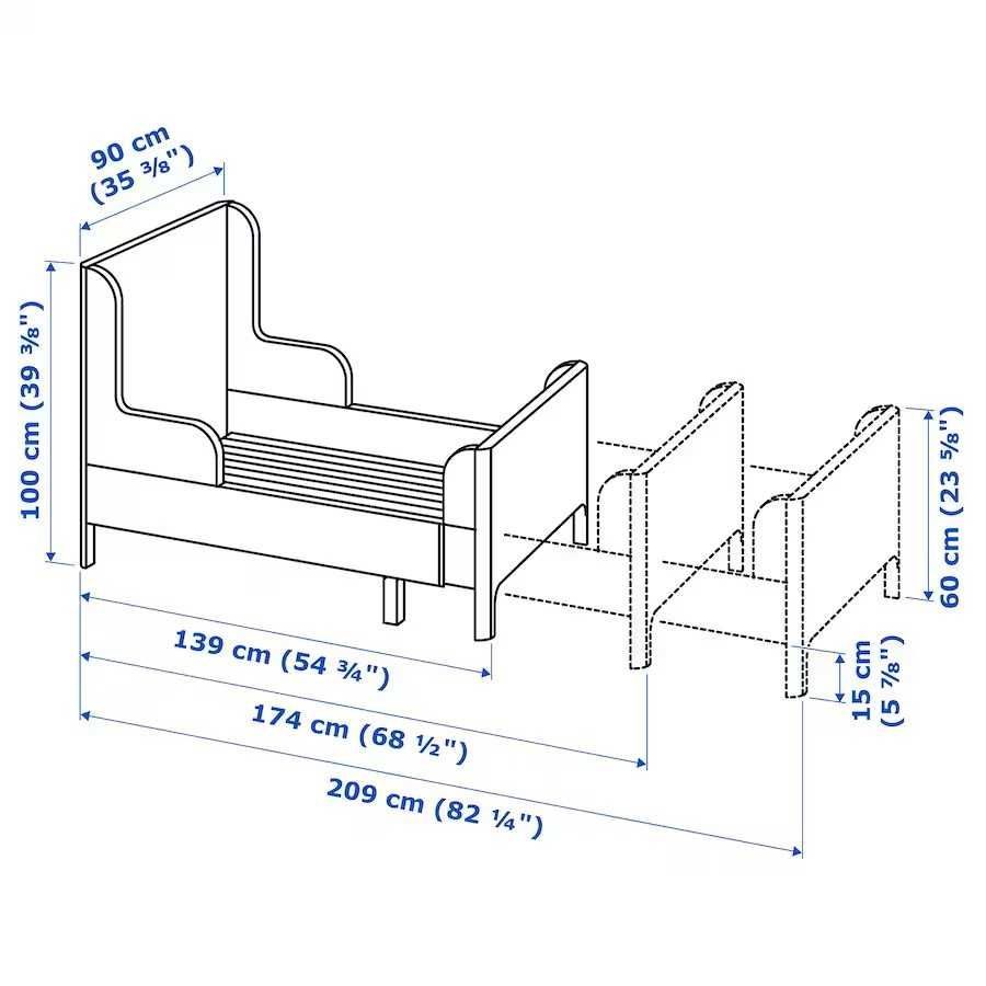 Oportunidade NOVO PREÇO - Cama extensível  Busunge + colchão - IKEA -