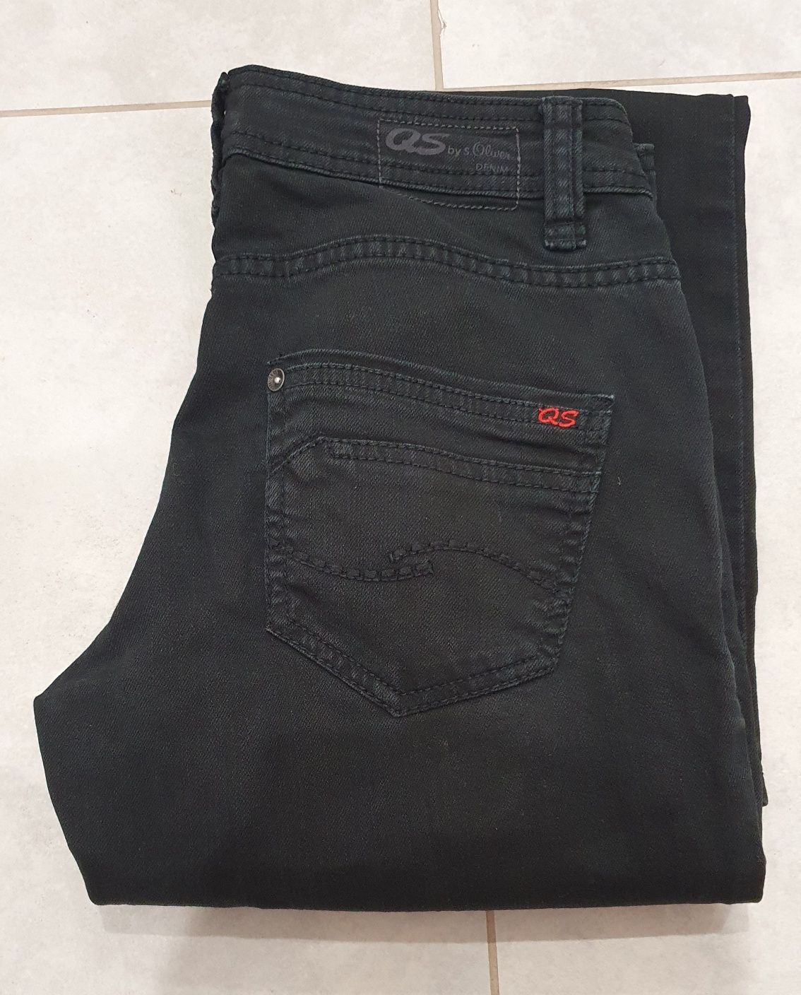 By as s.oliver spodnie jeansowe dżinsowe czarne 34 30 s XS 36