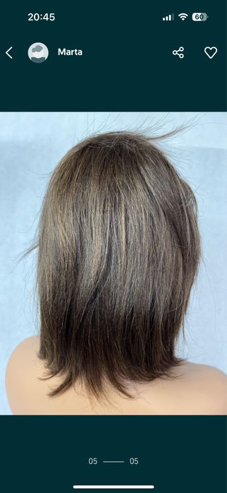 Cudowna peruka braz mikroskora wlosy naturalne