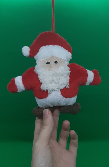 Pluszowy mikołaj na choinkę ozdoba handmade rękodzieło