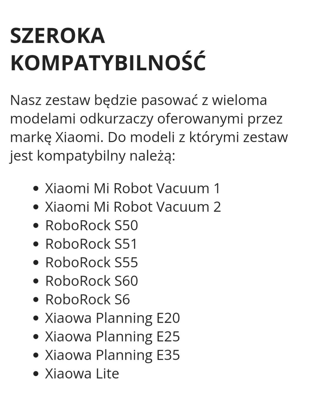 Filtry i szczotki do my robot vaccum