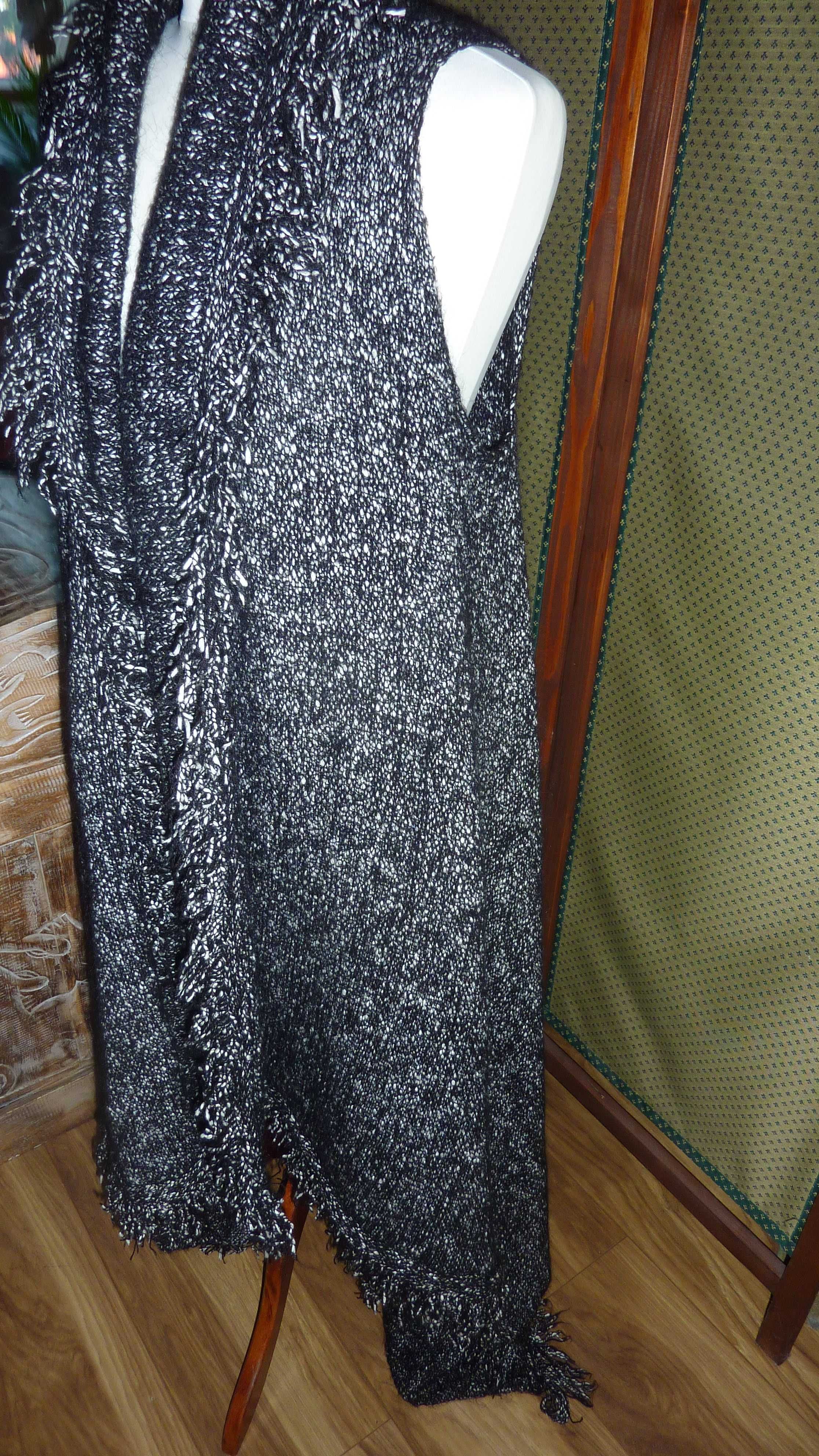 ZARA KNIT kamizelka narzutka ponczo r.M
