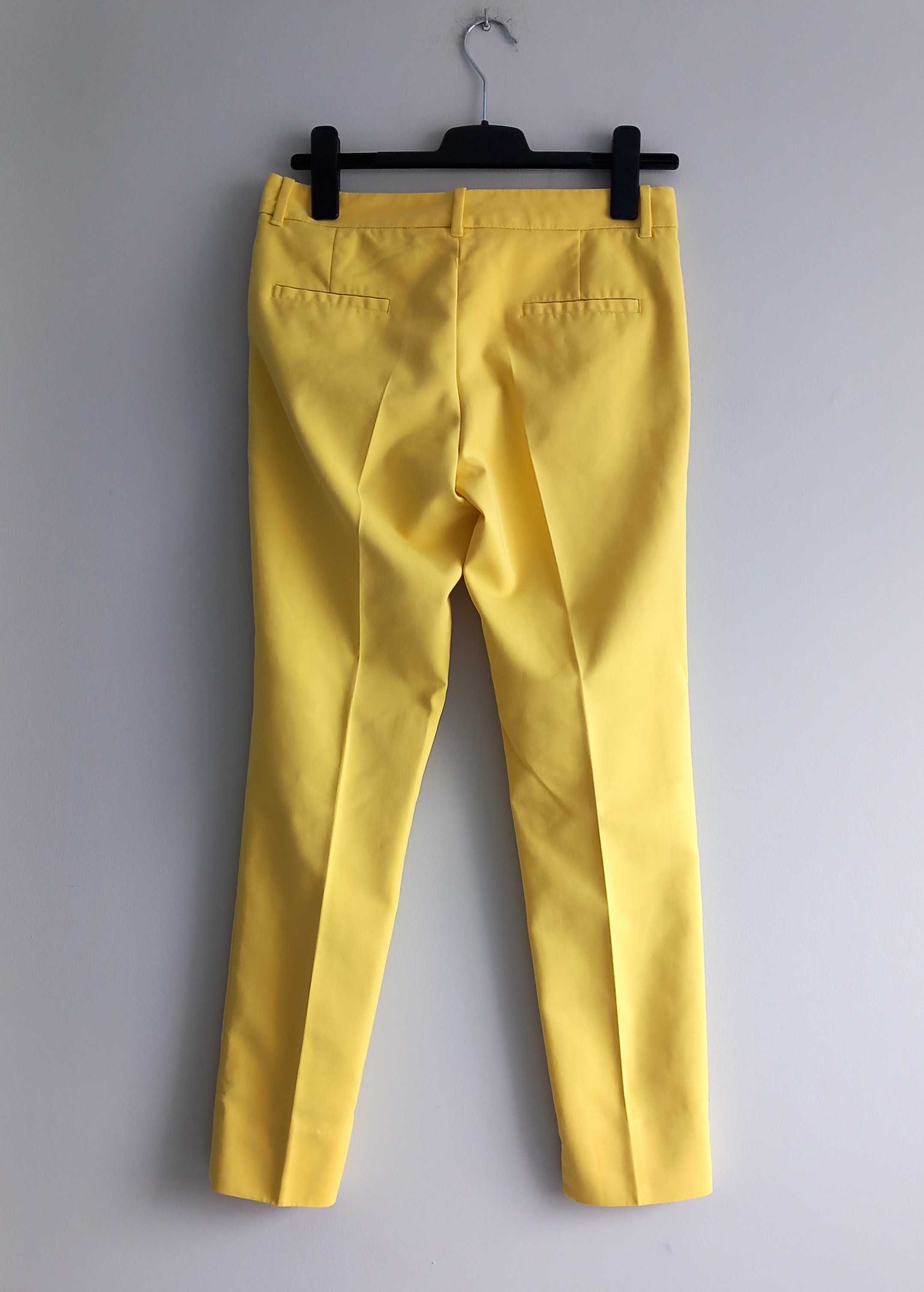 Zara żółte eleganckie cygaretki z bawełną 7/8