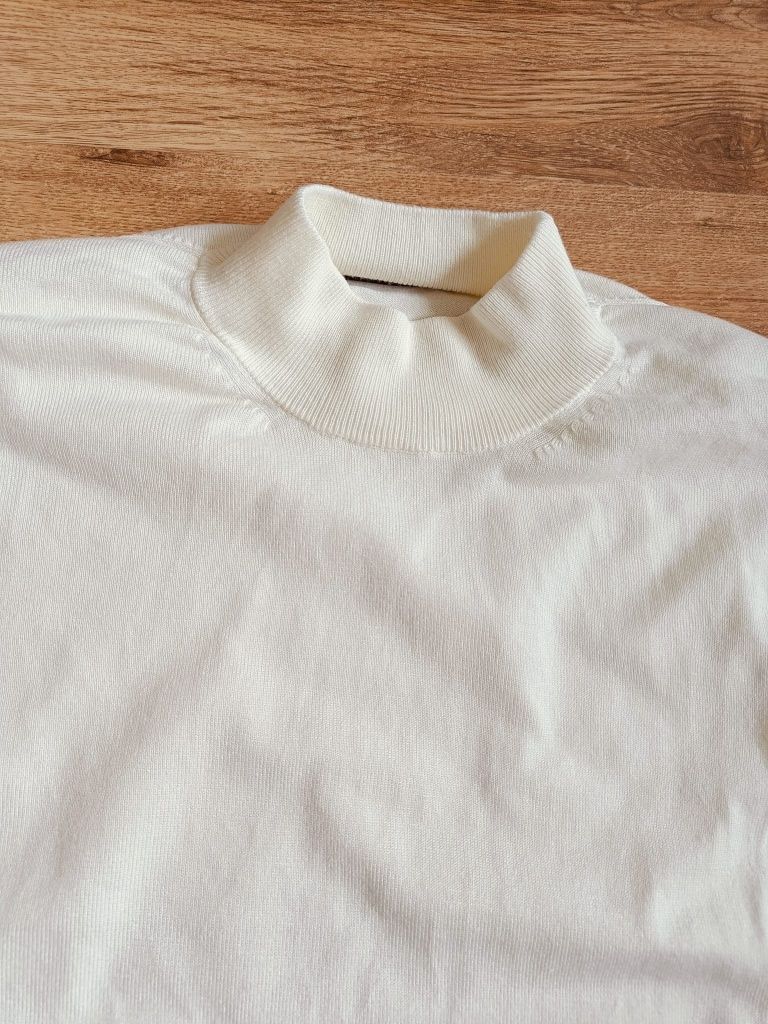Sweter Soho xl wiskoza nylon L golf jasny elegancki bluza męska