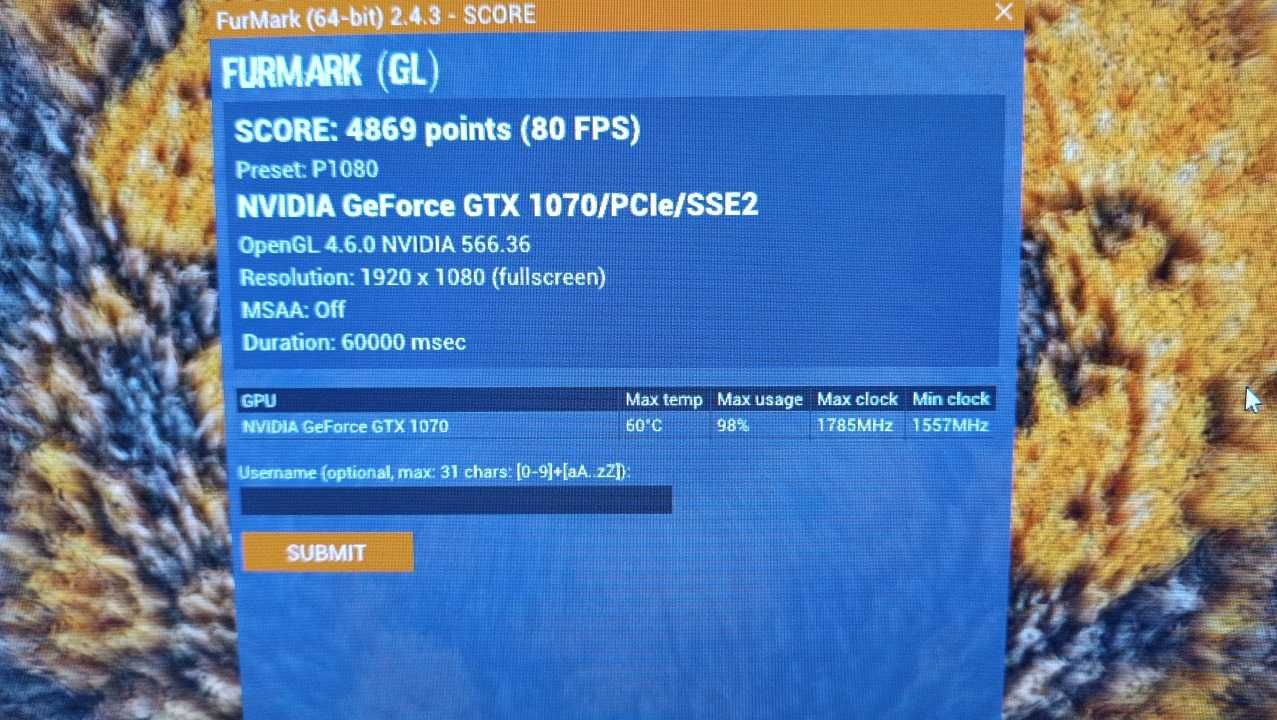 Gigabyte GTX 1070 8GB WindForce OC stan doskonały z komputera