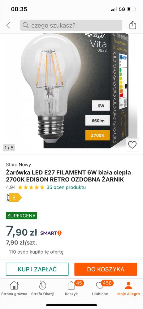 Dwie piekne lampy sufitowe wiszace- żarowki Edison gratis!