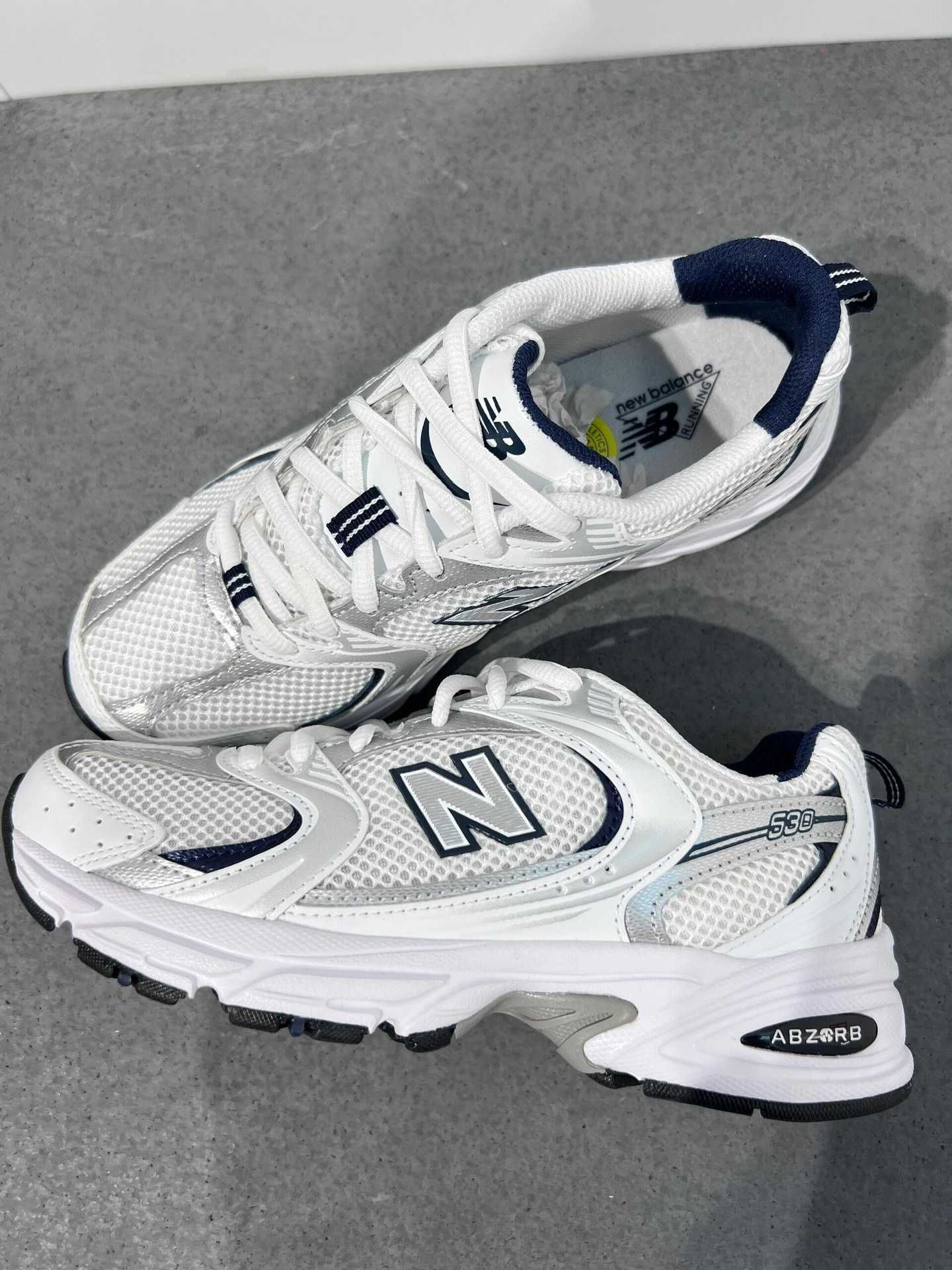 NewBalance530WhiteSilverGranatowy|Męskie i damskie r.41