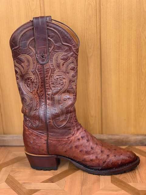 Ковбойские сапоги мужские из кожи страуса