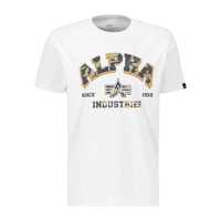 Alpha Industries T-SHIRT COLLEGE CAMO 146511 biała