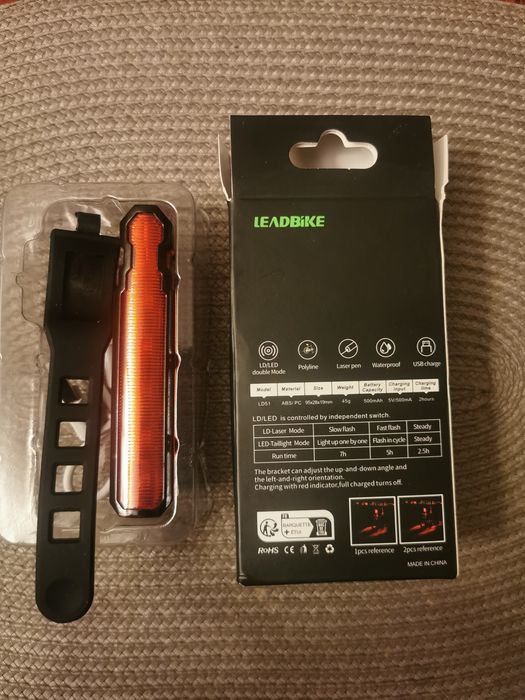 LEADBIKE LD51 światło tylne roweru Laserowa łapka ostrzegawcza