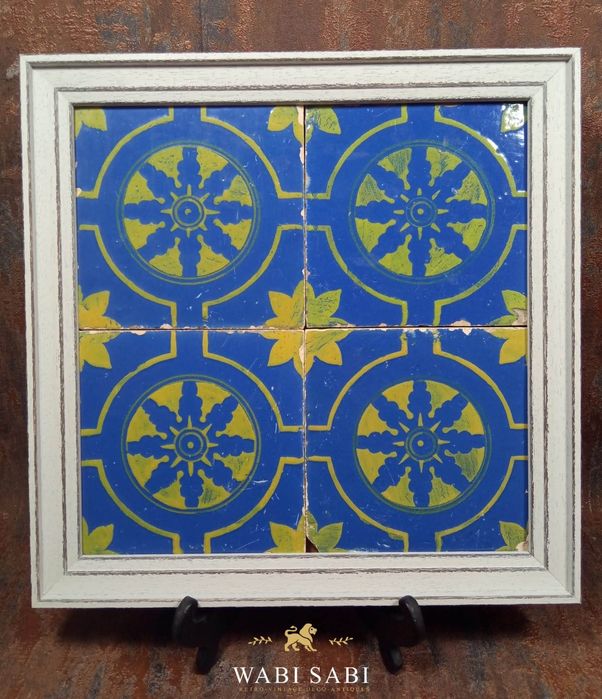 Vintage Azulejos Victorianos Portugueses,emoldurado