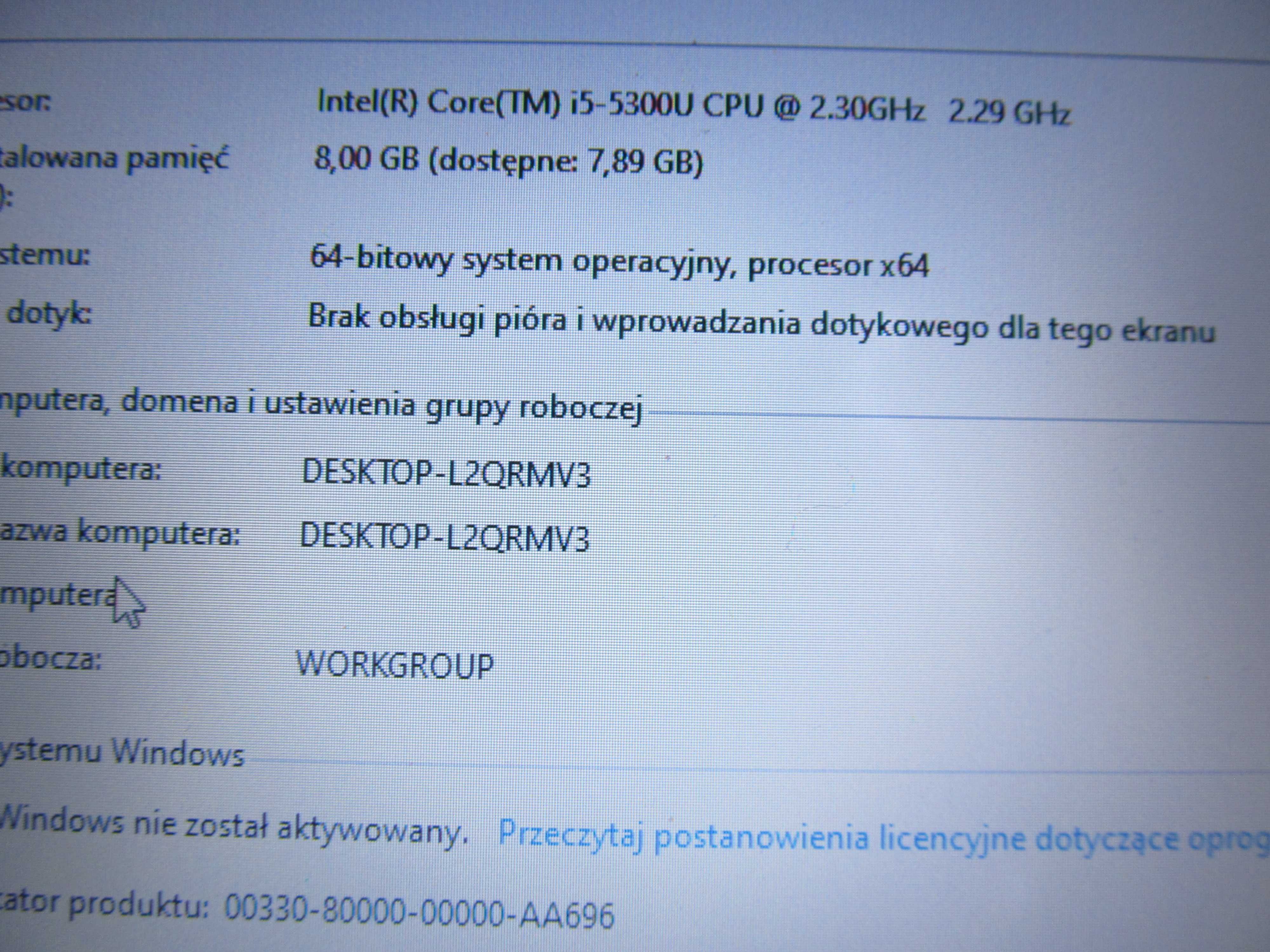 PROMOCJA Dell E5250 i5 5300U 8GB Dysk 128SD Laptop do Pracy Latitude
