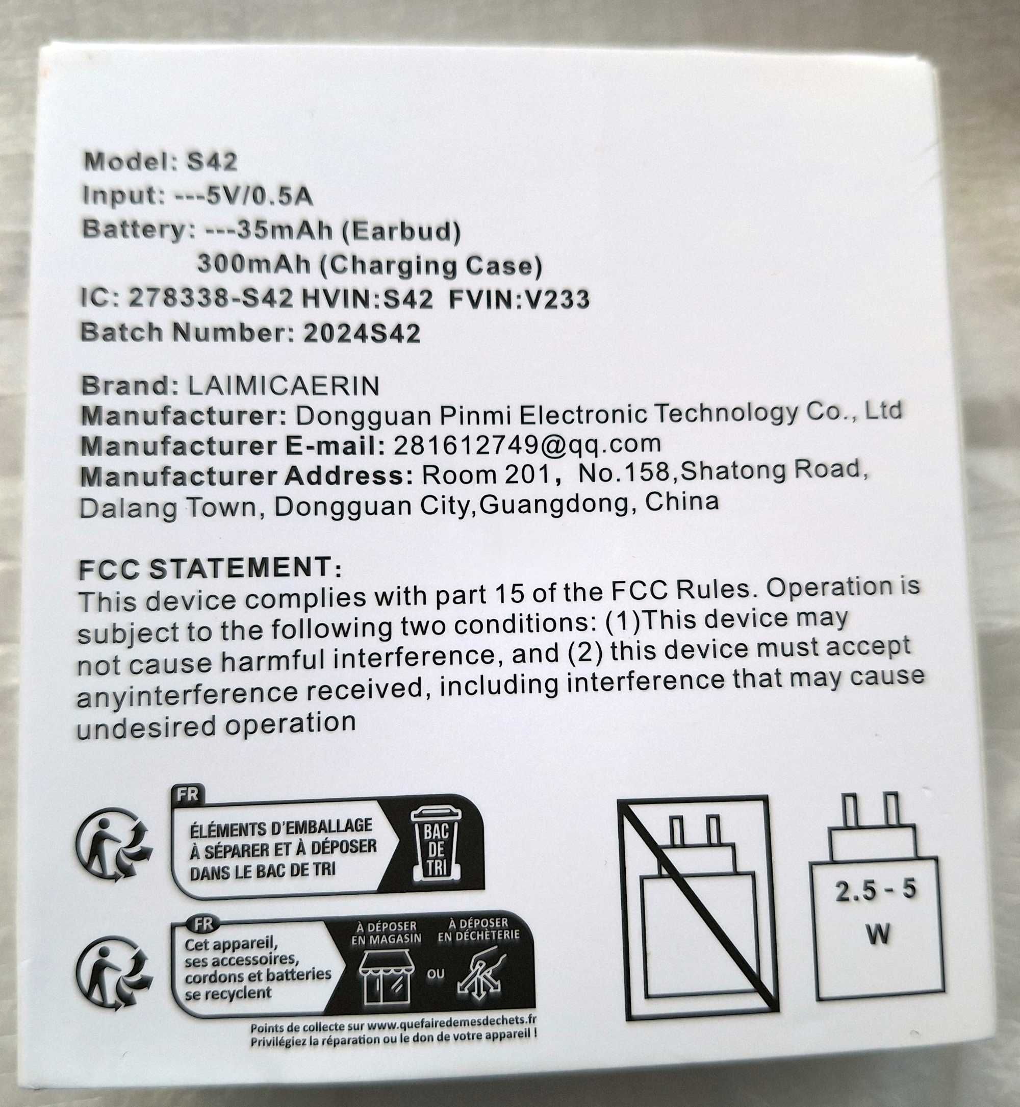 Навушники bluetooth Laimicaeren S42 earbuds бездротові
