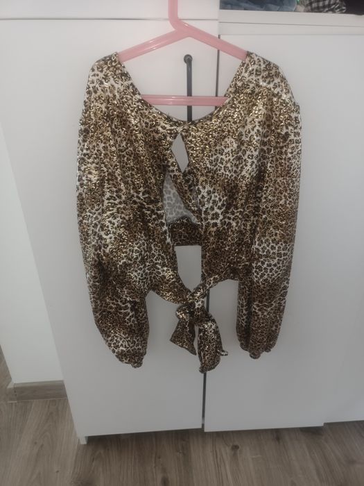 Seksowna bluzka panterka z wycięciem L /XL