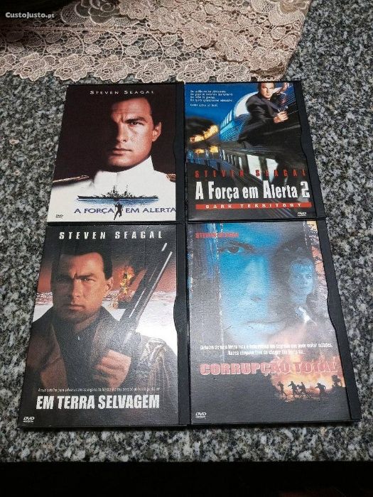 8 DVDs Steven Seagal edições snapper selo rosa e outras